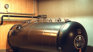Ein Öltank in einem Keller