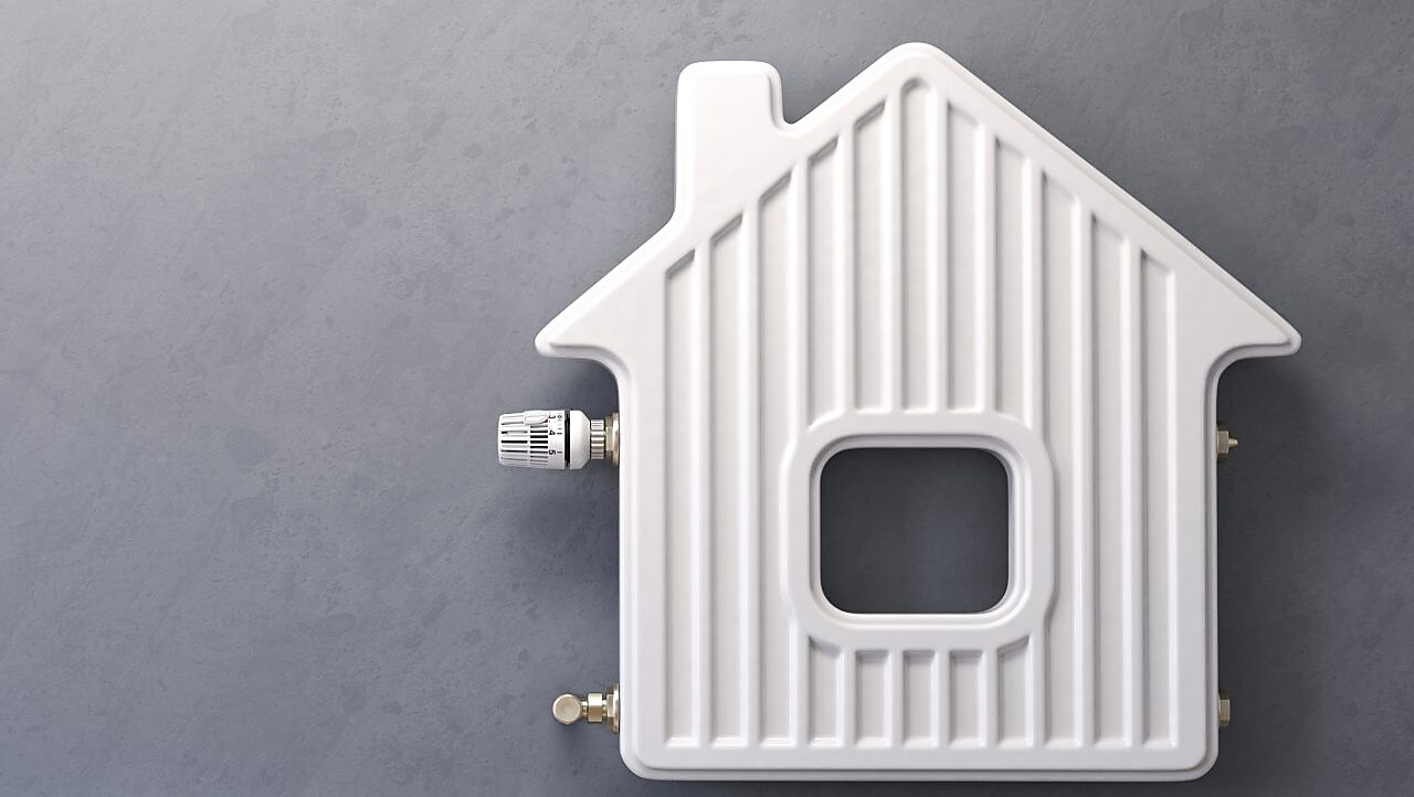 Heizung in Form eines Hauses