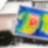 Thermoscan mit Haus im Hintergrund, mit Schnee bedecktes Dach