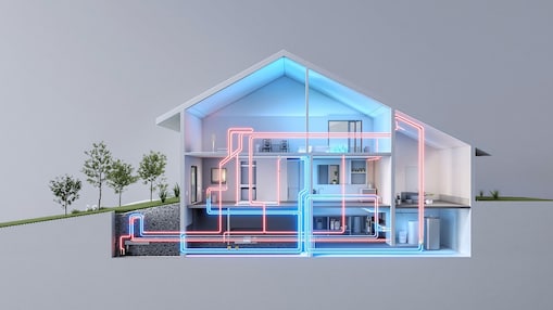 Abbildung eines Klimatisierungssystems eines Hauses