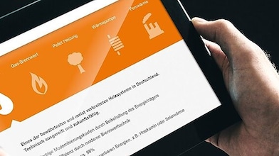 Vergleich von Heizsystemen am Tablet