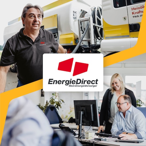 Energie Direct Geschäftslogo und Impressionen