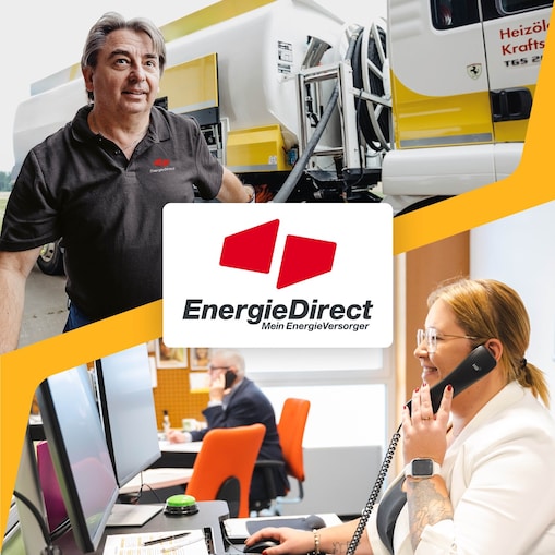 Energie Direct Geschäftslogo und Impressionen